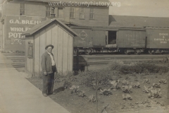 George A. Brehm With His Warehouse On West Mason Street