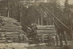 Cadillac-Lumber-Lumberjacks-Loading-Logs-WIth-An-Early-McGiffert