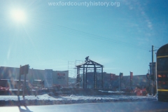 Installing The Clock Tower On The Southeast Corner Of Cass And South Mitchell