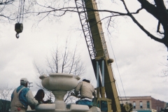 Installing The New Fountain in The City Park