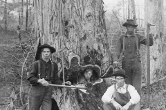 A View of Four Men and a Tree