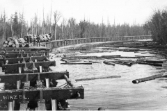 Log Train on a Trestle