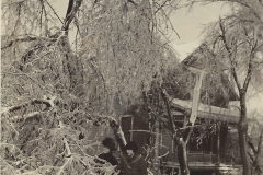 1922 Ice Storm - People In Front Of Their House