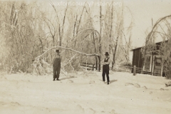 1922 Ice Storm - People In Front Of Their House