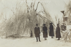 1922 Ice Storm - People In Front Of Their House